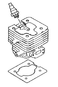 Cylinder Head, 40cc - Click Image to Close