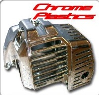 Engine Cover, Plastic, 43 to 52cc CHROME - Click Image to Close