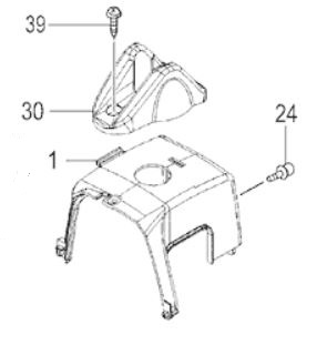 (image for) Engine Cover, Plastic, 33cc with Spark Plug Protector